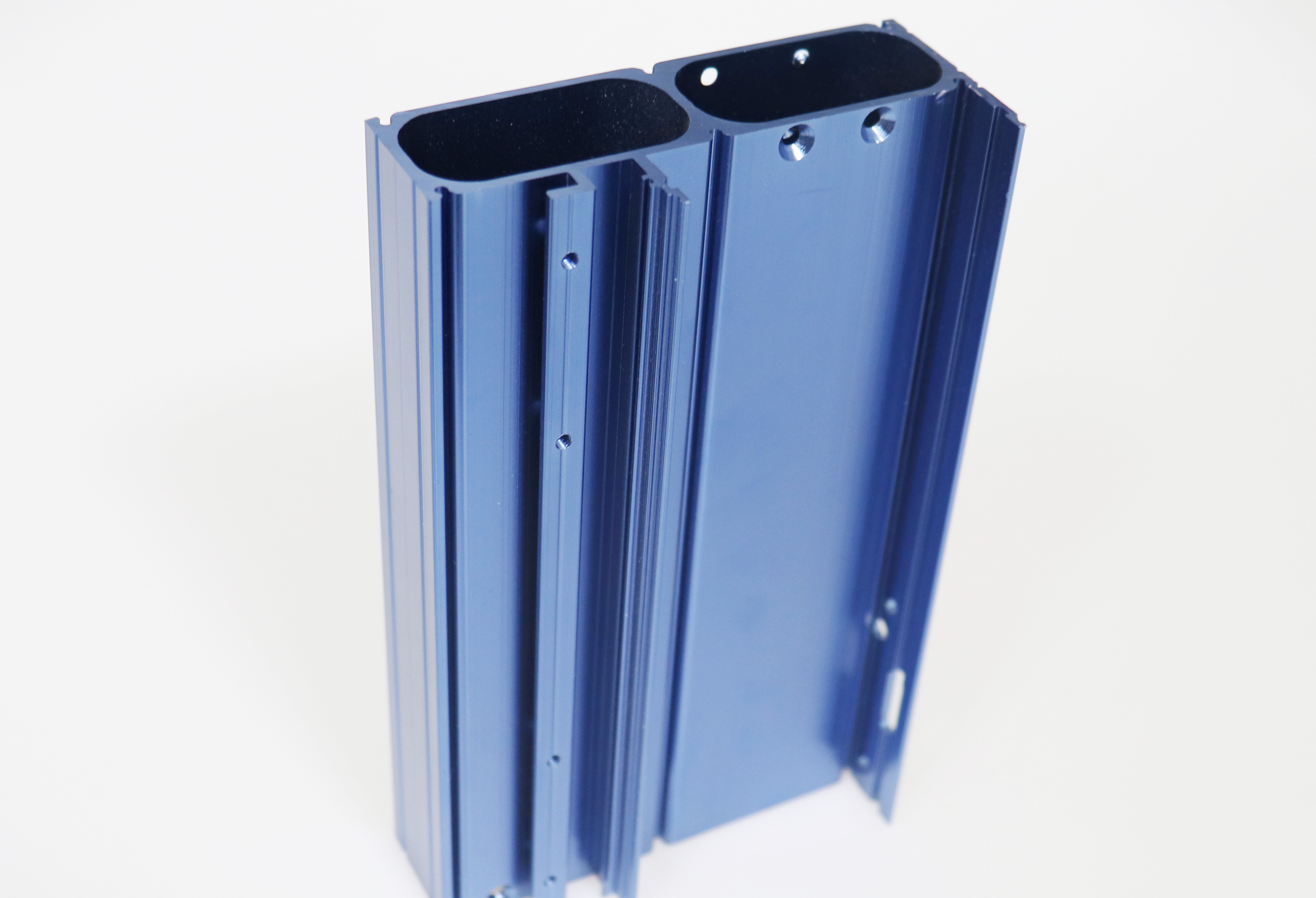 Blue Anodized CNC Aluminum Profile Set with Three Designs