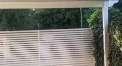 aluminum profiles in modern courtyard renovation