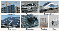 Applications of aluminum profiles in construction, automotive, solar energy, electronics, furniture, and other industries