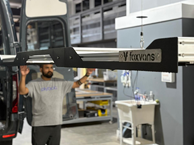 Aluminum frame storage solution for camper van with 4040 and 4080 profiles for efficient item organization