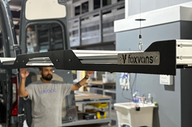 Aluminum frame storage solution for camper van with 4040 and 4080 profiles for efficient item organization