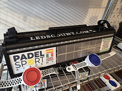 Padel Count Box with Padel Sport Academy Logo and Smart Scoring Device