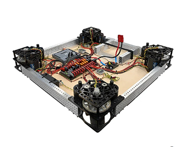 Aluminum punched square tube used in FIM Swerve X2i robotics drive chassis frame