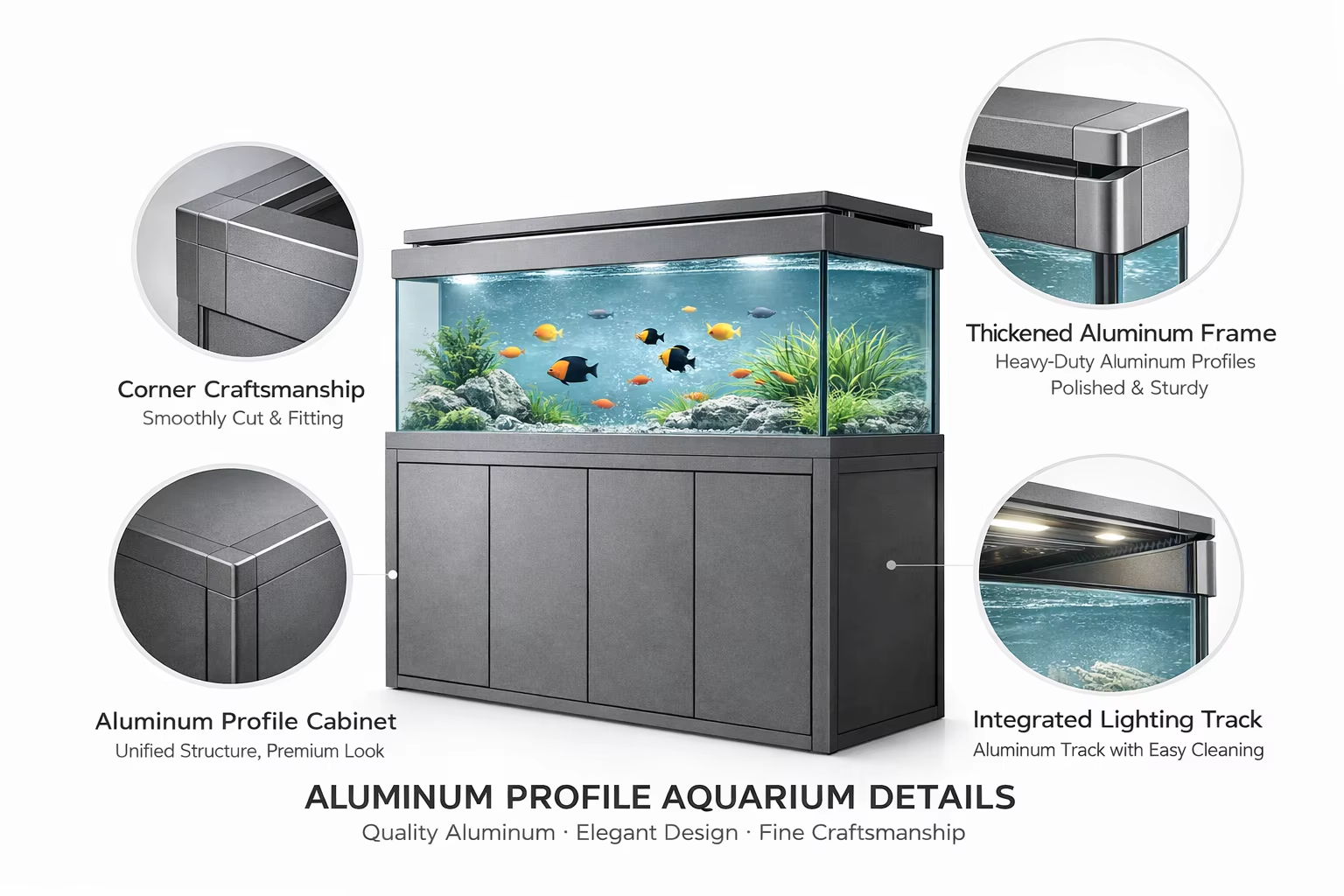 Aluminum profile fish tank ,Customizable Royal series aluminum profiles