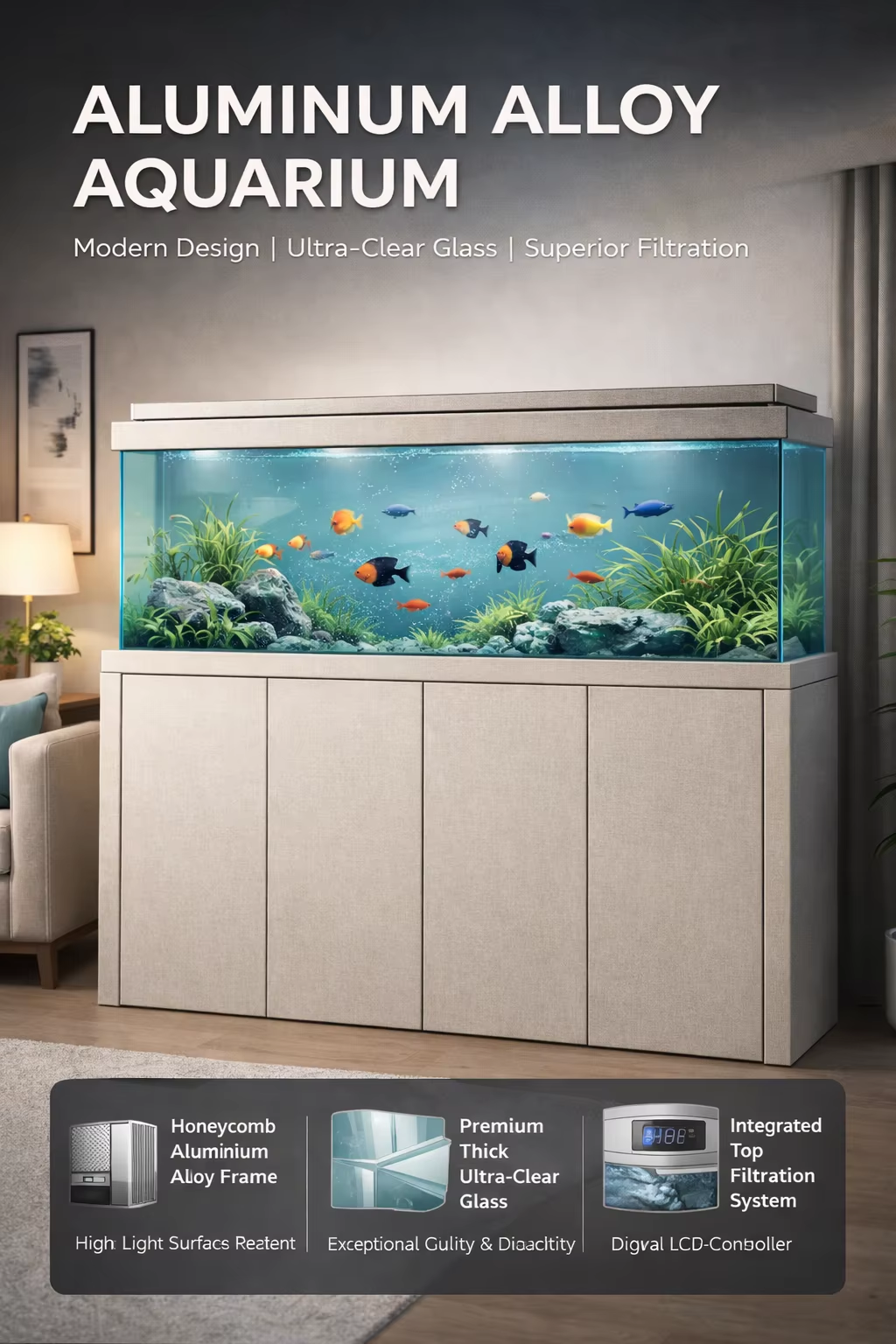 Aluminum profile fish tank ,Customizable Royal series aluminum profiles