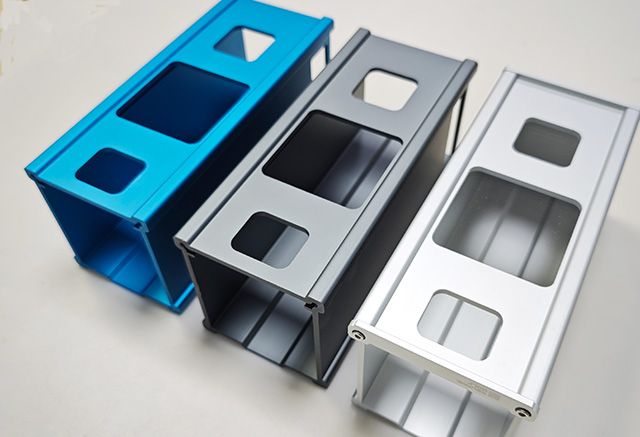 Front view of aluminum profile protect case with custom cutouts