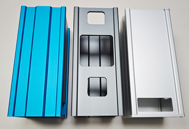 Anodized surface finish on aluminum profile housing case