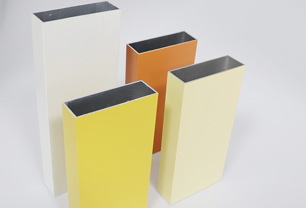 White powder-coated aluminum profile with smooth finish