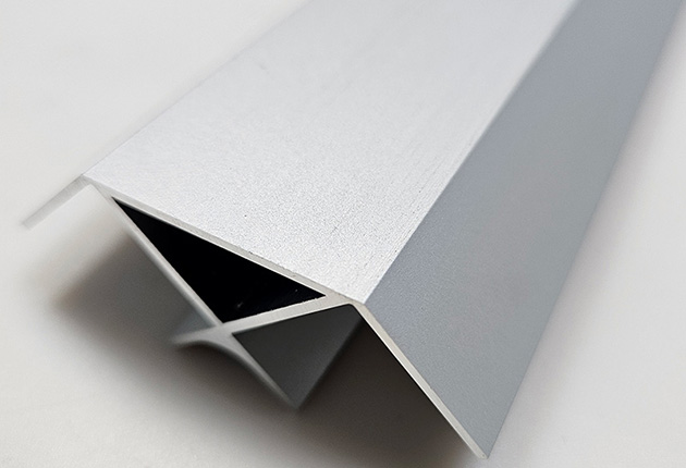 Premium silver anodized aluminum profile close-up with exquisite finish
