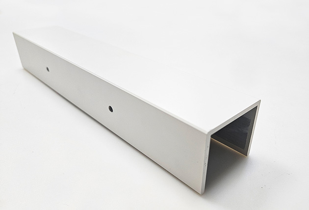 U-Shaped Aluminum Profile with White Powder Coating on One Side