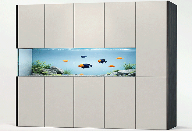 Stream aluminum alloy fish tank luxury aluminum alloy fish tank living room