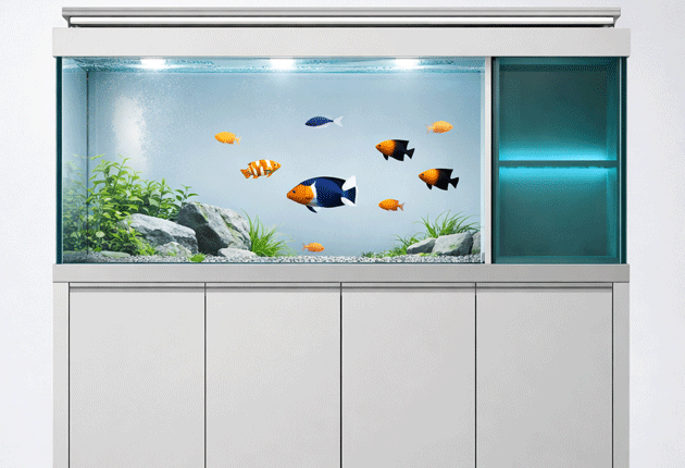 Stream aluminum alloy fish tank luxury aluminum alloy fish tank living room