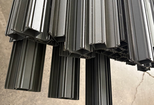 black finished aluminum profiles