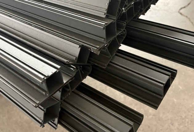 black finished aluminum profiles