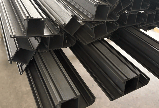black finished aluminum profiles