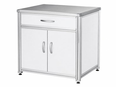 aluminum profiles in small cabinets with metal sliding tops